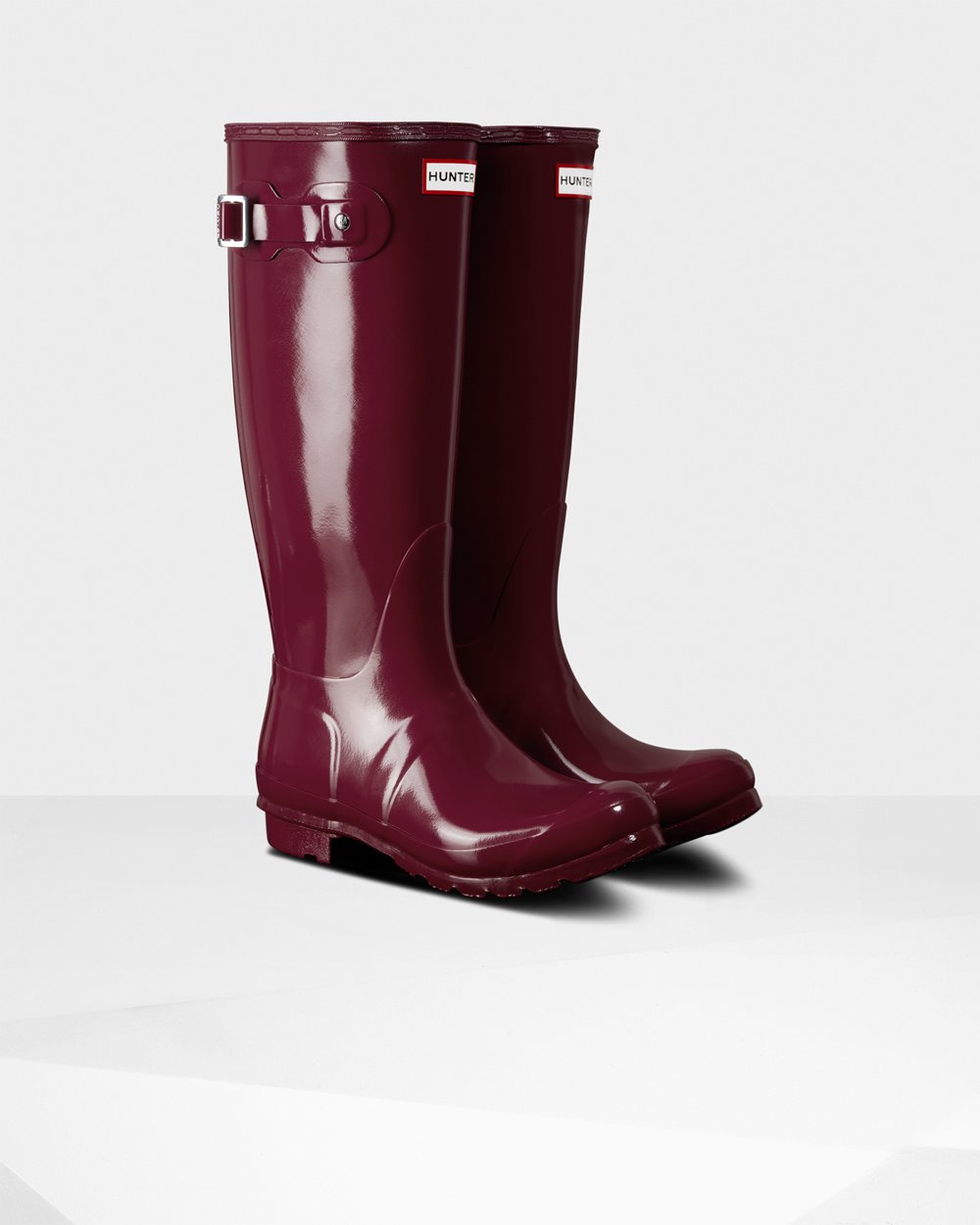 Galochas Altas Hunter Feminina Vermelhas - Original Gloss - 86ONRWBQG